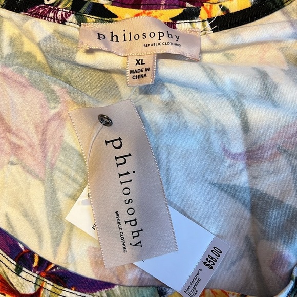 NWT Philosophy Floral Swing Blouse XL - Picture 5 of 7